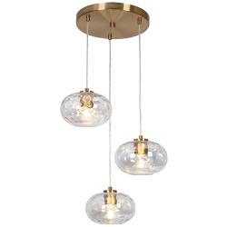 Chrysaorican 19" Wide Plating Brass 3-Light Pendant