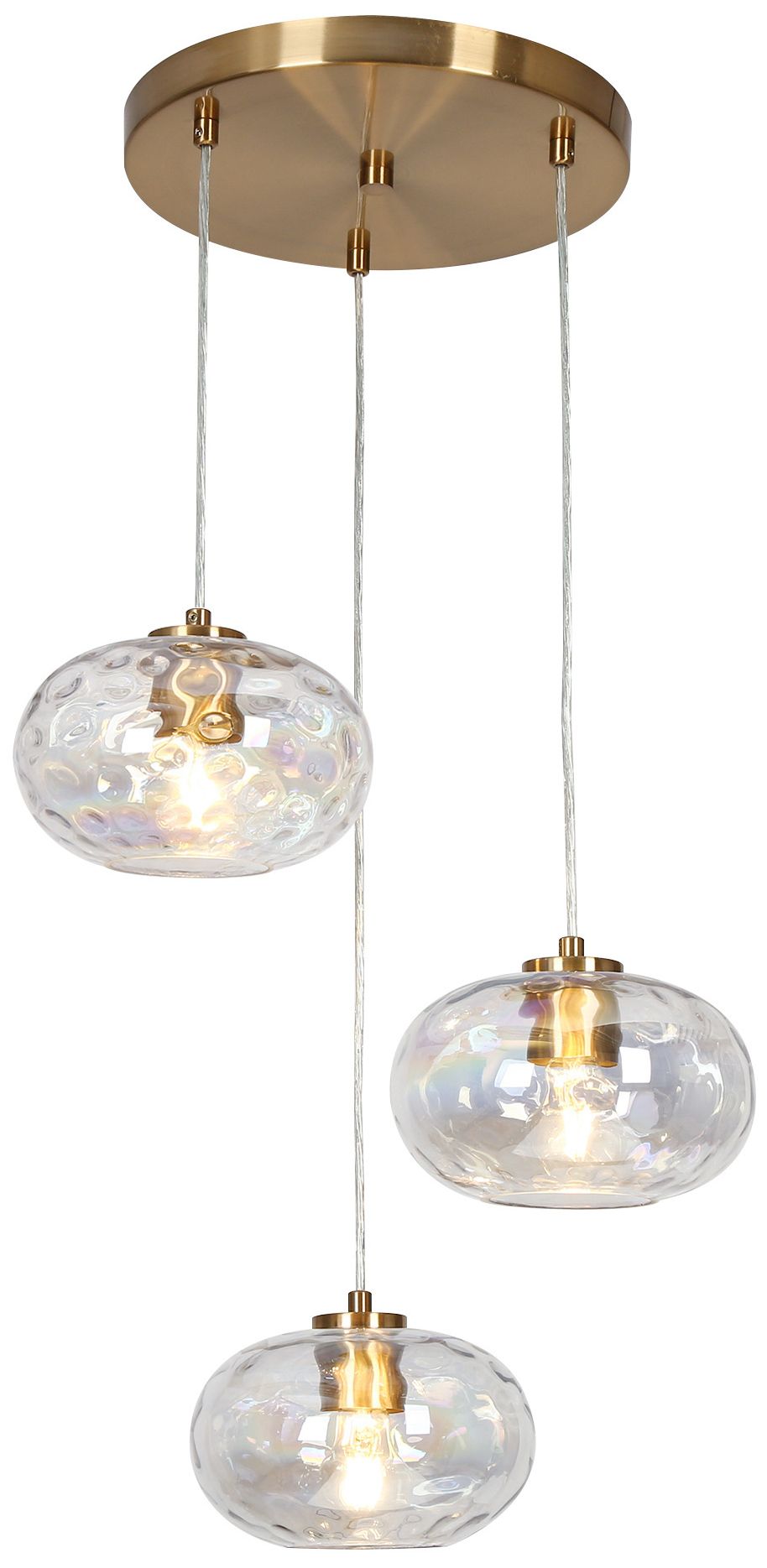 Chrysaorican 19" Wide Plating Brass 3-Light Pendant - Made to Order
