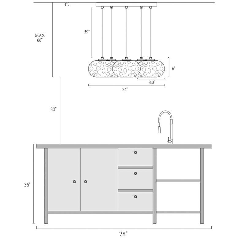 Image 4 Chrysaorican 24 1/2" Wide Plating Brass Multi-Light Pendant more views