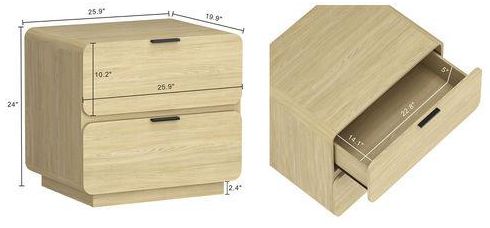 Image 7 Chrystie Contemporary Modern 2-Piece Dresser and Nightstand in Natural more views