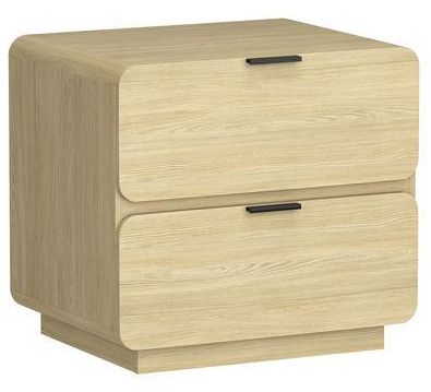 Chrystie Contemporary Modern 2-Piece Dresser and Nightstand in Natural