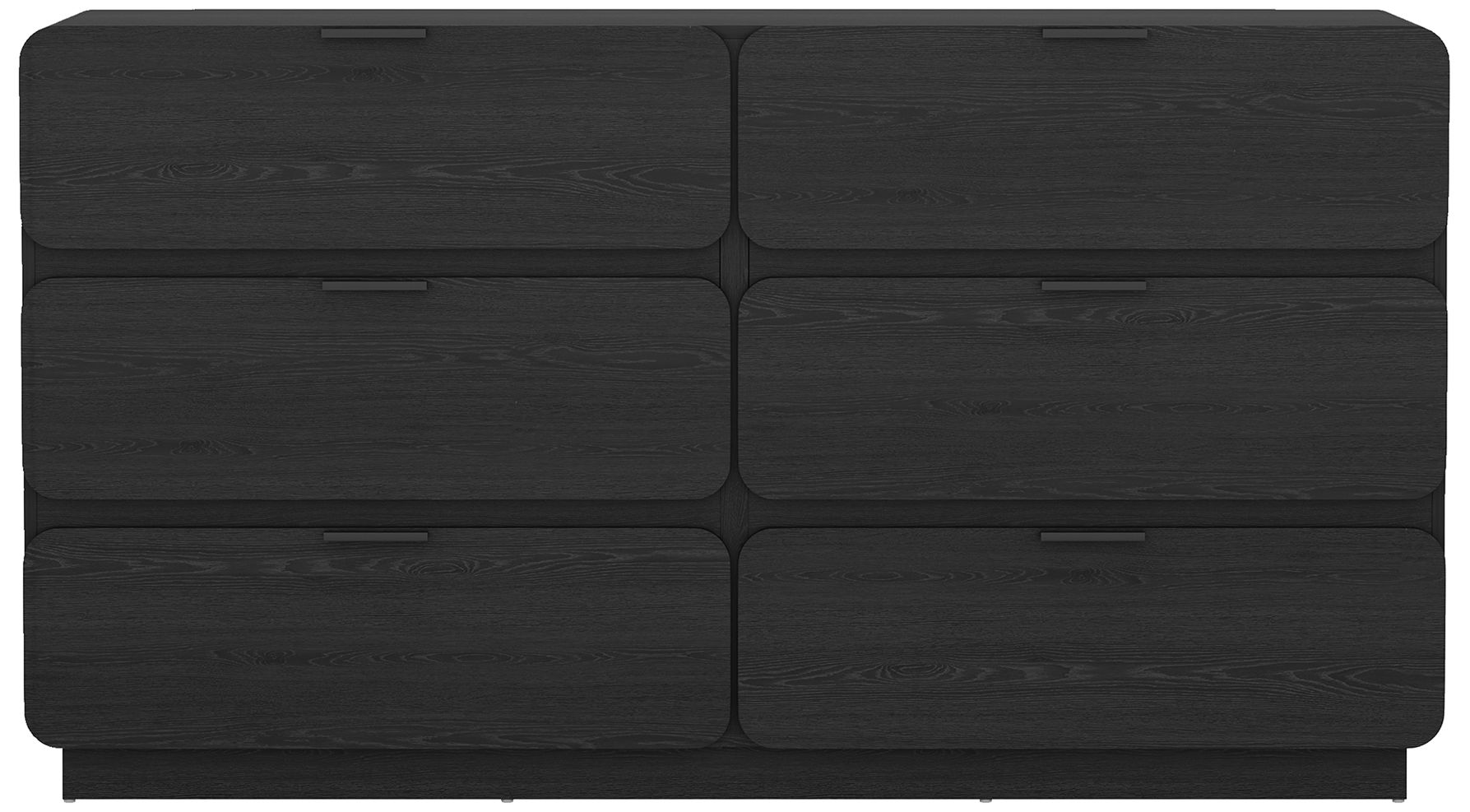 Image 3 Chrystie Contemporary Modern 60" Dresser in Black (6-Drawer) more views