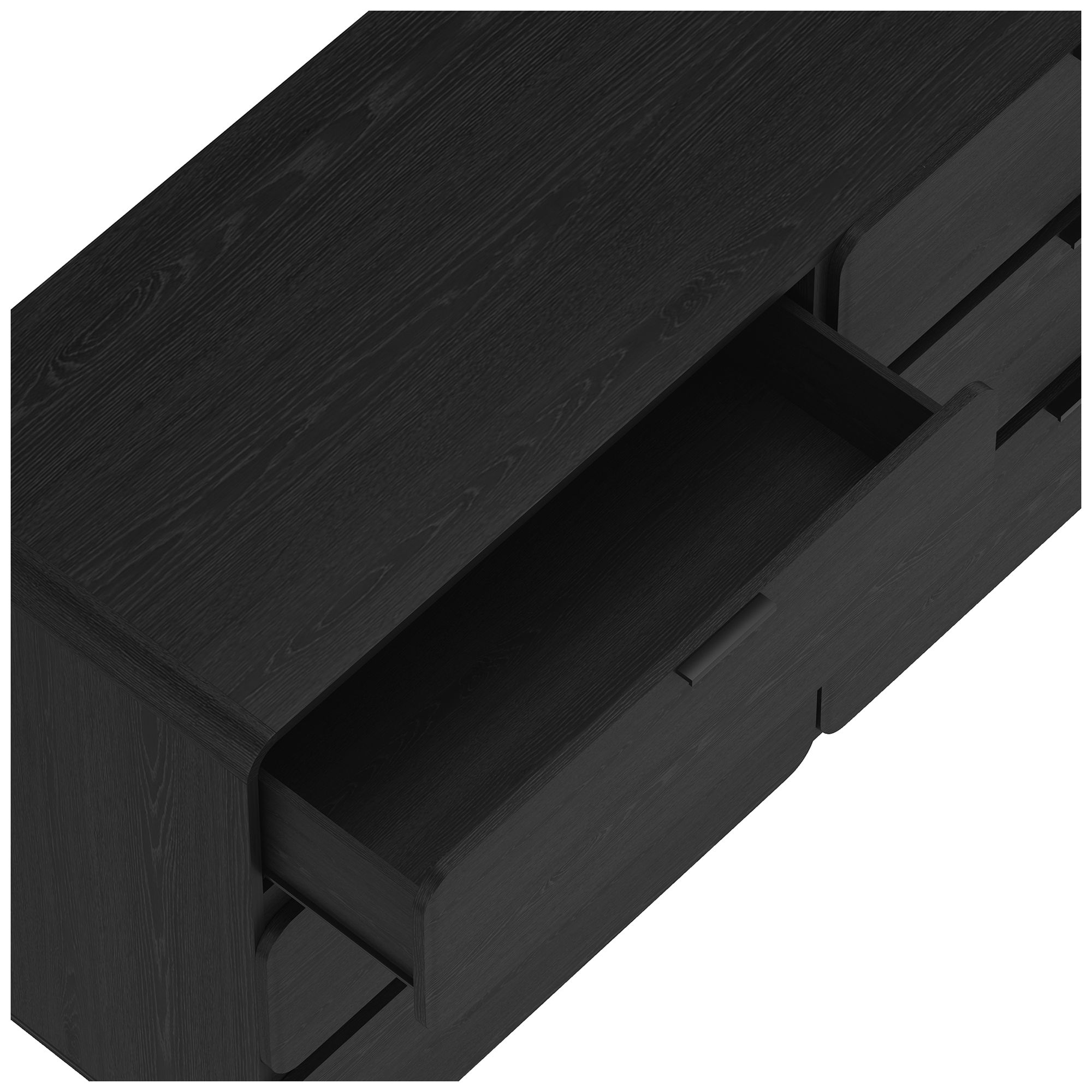 Image 6 Chrystie Contemporary Modern 60" Dresser in Black (6-Drawer) more views