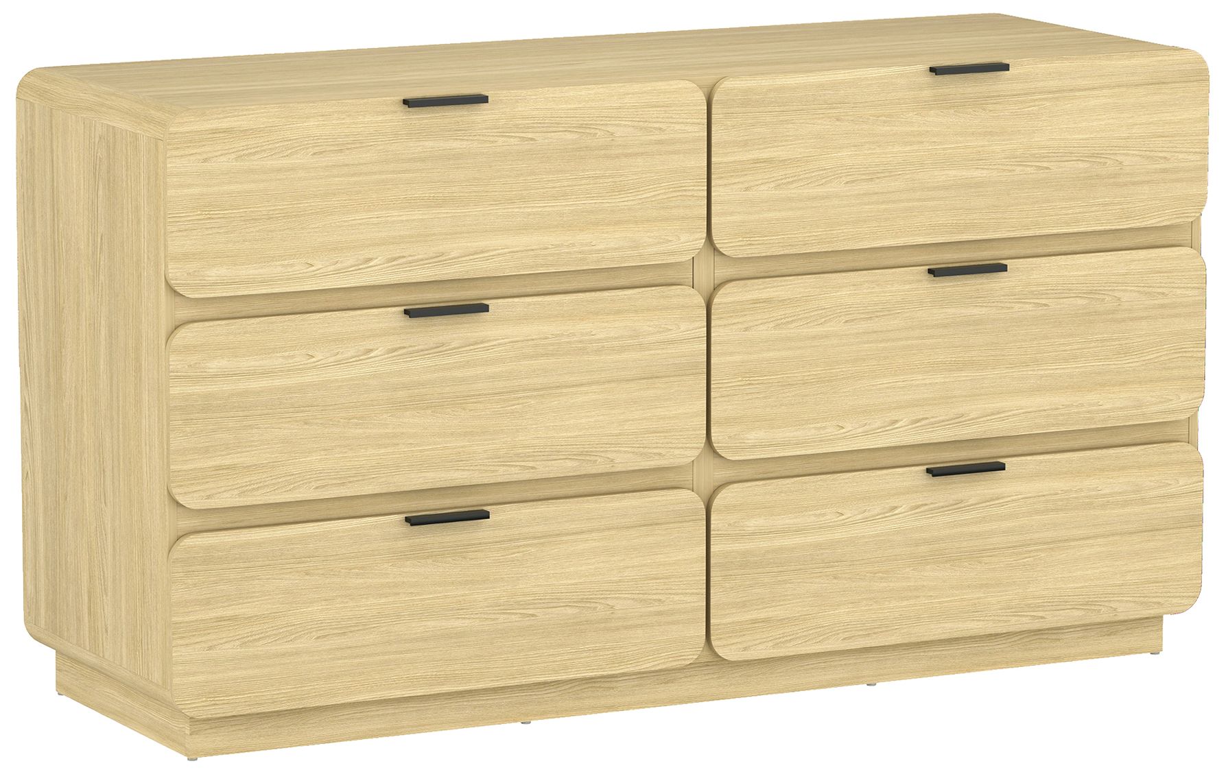 Image 7 Chrystie Contemporary Modern 60" Dresser in Natural (6-Drawer) more views