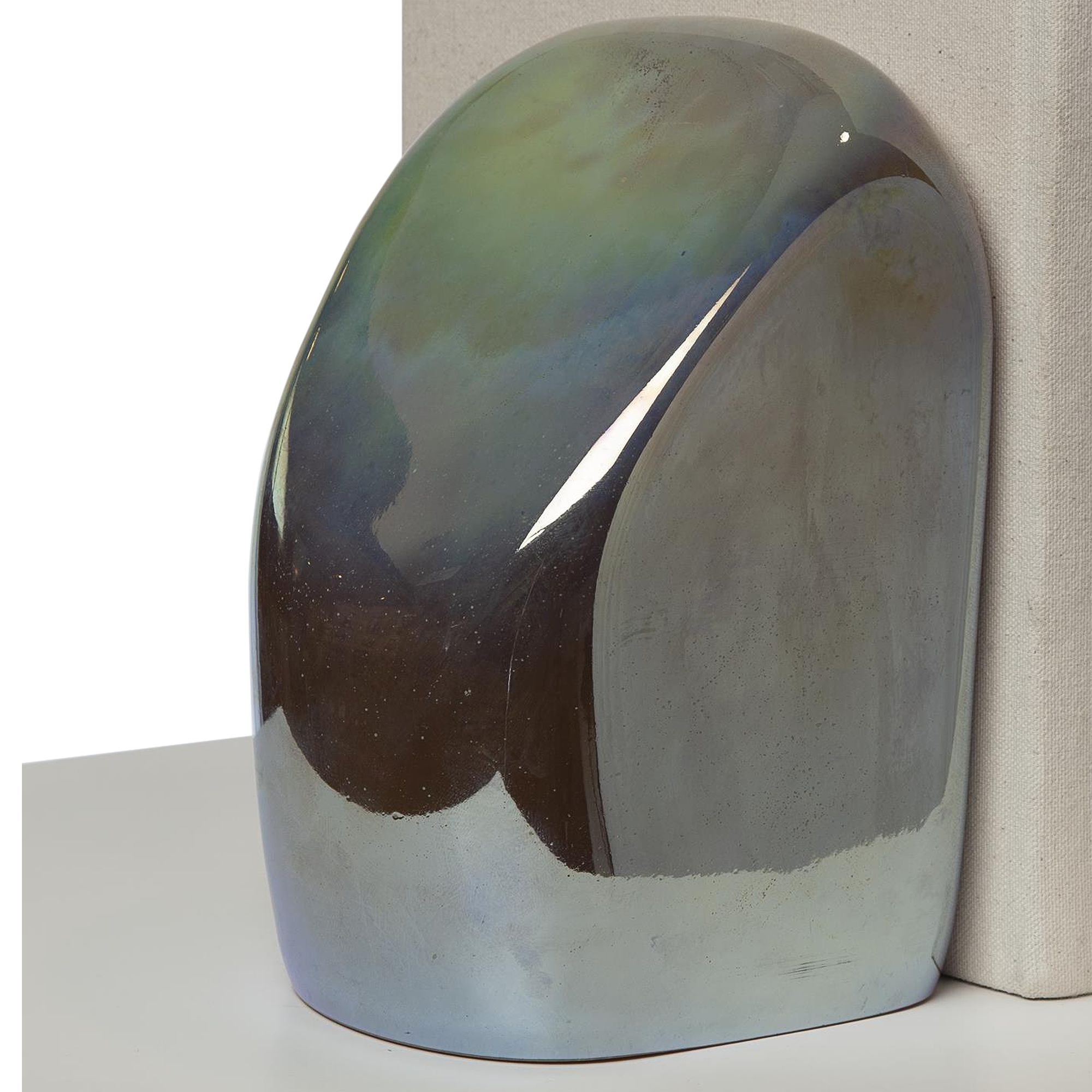 Image 3 Chunk Iris Gelp Metallic Art Glass Decorative Bookends more views