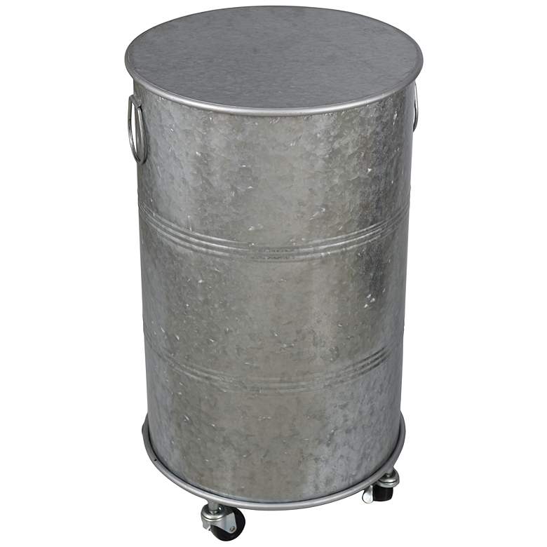 Image 5 Church St. 15 3/4" Wide Galvanized Metal Caster Side Table more views