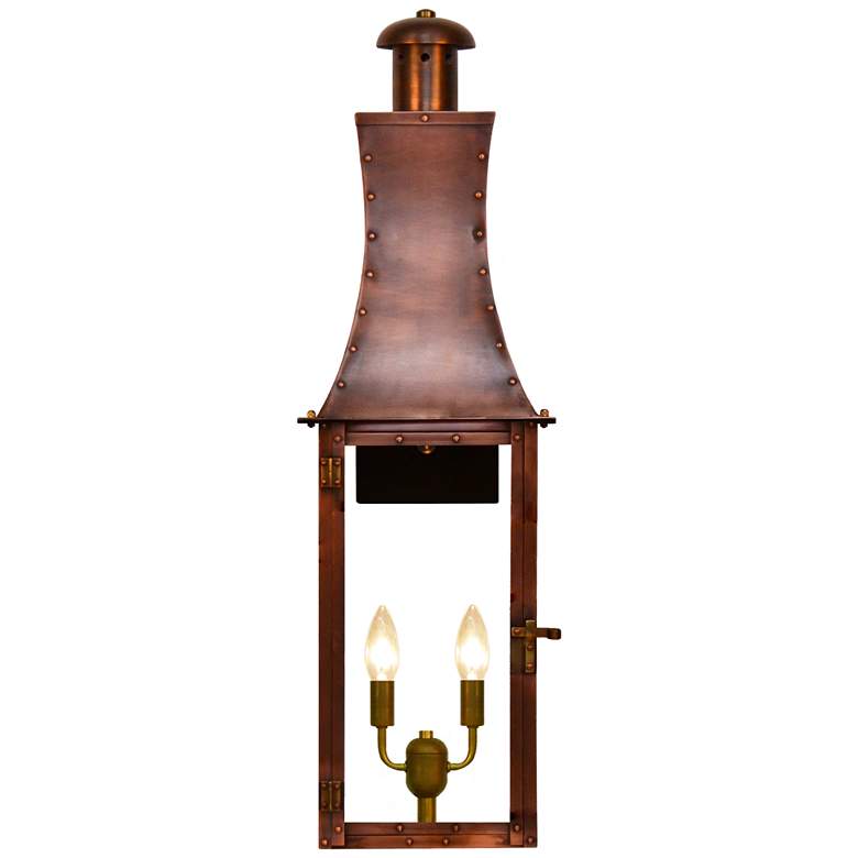 Image 1 Churchill 28" Tall Copper Electric Wall Mount Outdoor Lantern Sconce