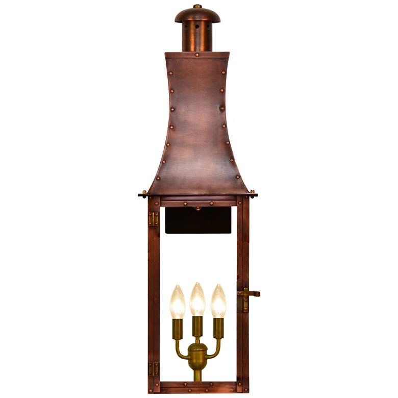 Image 1 Churchill 33" Tall Copper Electric Wall Mount Outdoor Lantern Sconce