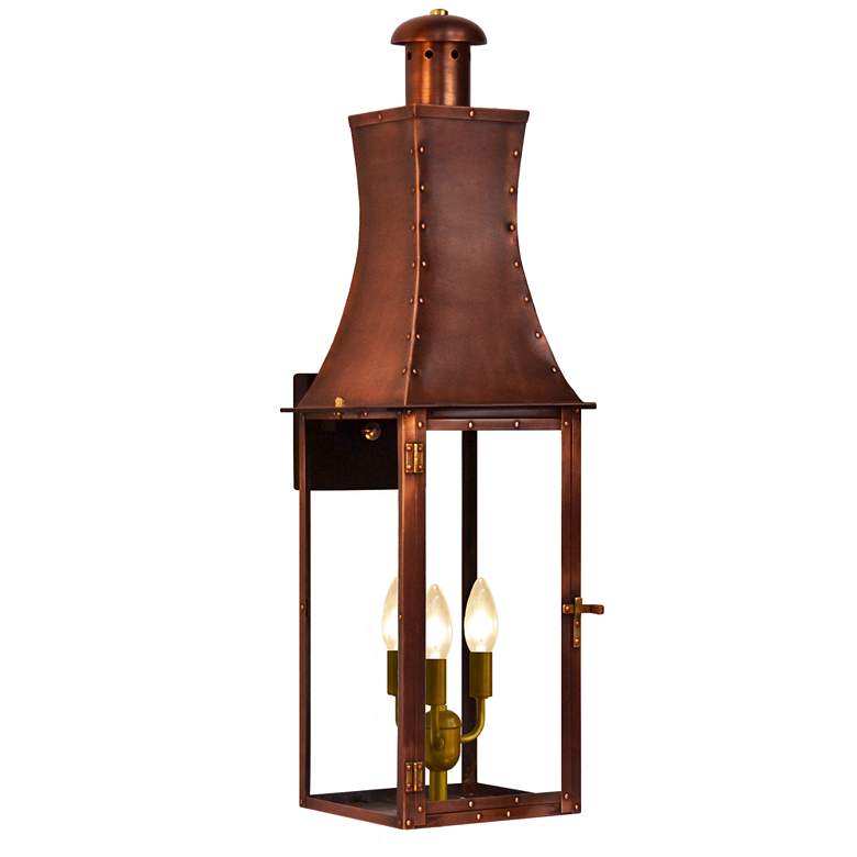 Image 2 Churchill 33" Tall Copper Electric Wall Mount Outdoor Lantern Sconce more views