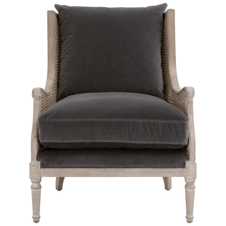Image 1 Churchill Club Chair, Dark Dove Velvet, Natural Gray Birch