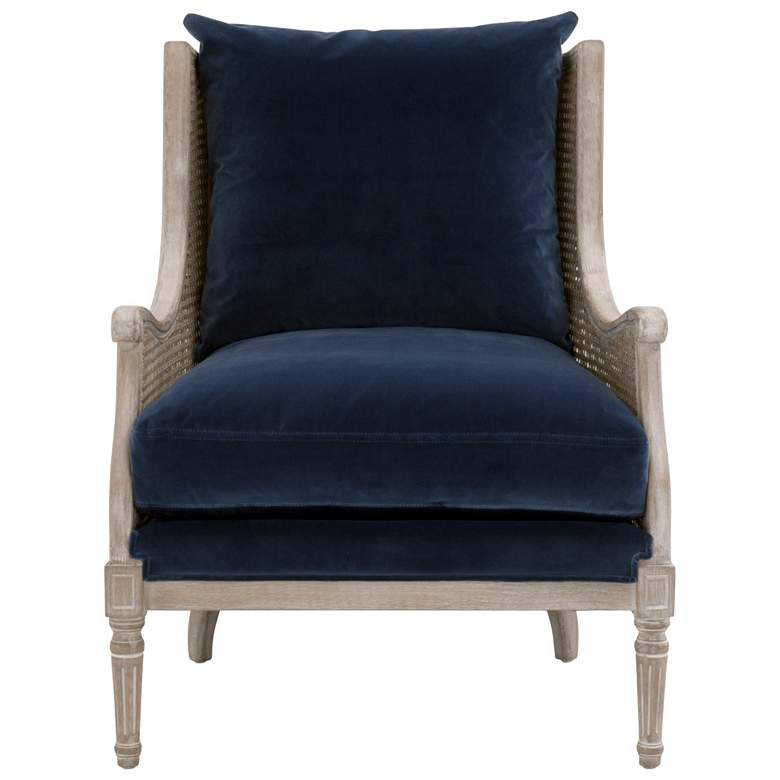 Image 1 Churchill Club Chair, Denim Velvet, Natural Gray Birch
