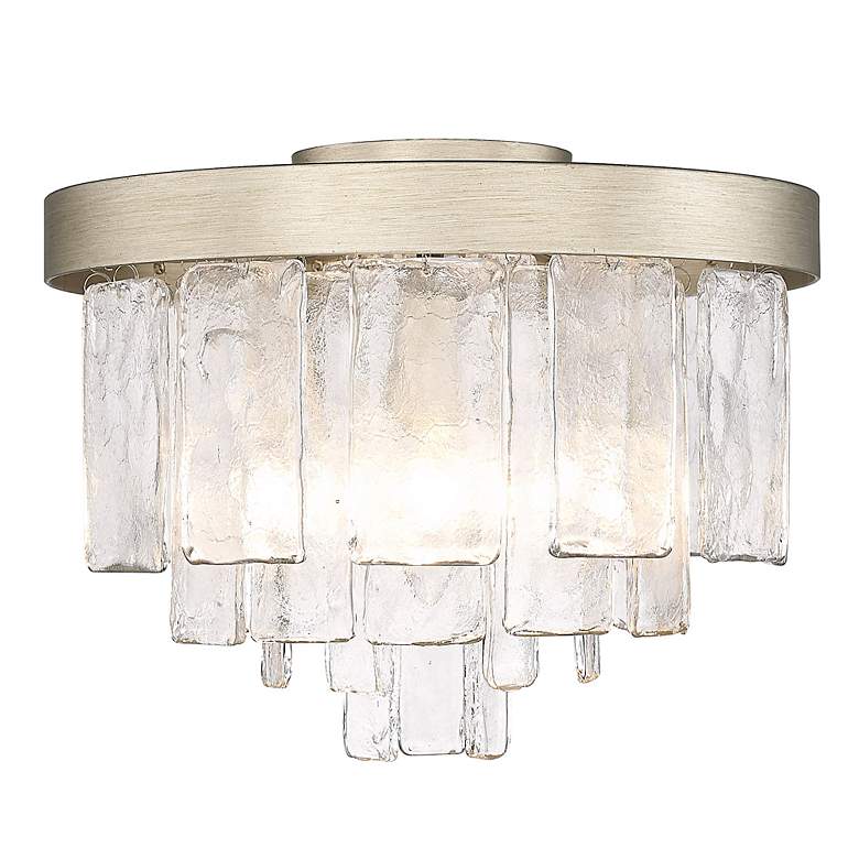 Image 4 Ciara 13" Wide White Gold 3-Light Ceiling Light more views