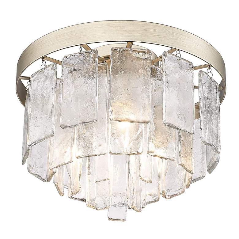 Image 5 Ciara 13" Wide White Gold 3-Light Ceiling Light more views