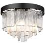 3_Ciara 13"W Black Water Glass 3-Light Ceiling/Pendant Light