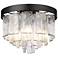 Ciara 13"W Black Water Glass 3-Light Ceiling/Pendant Light