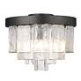 4_Ciara 13"W Black Water Glass 3-Light Ceiling/Pendant Light more views
