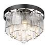 5_Ciara 13"W Black Water Glass 3-Light Ceiling/Pendant Light more views