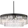 2_Ciara 27" Wide Chandelier in Matte Black with Hammered Water Glass