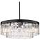 Ciara 27" Wide Chandelier in Matte Black with Hammered Water Glass