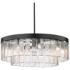 Ciara 27" Wide Chandelier in Matte Black with Hammered Water Glass