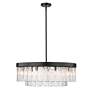 3_Ciara 27" Wide Chandelier in Matte Black with Hammered Water Glass more views