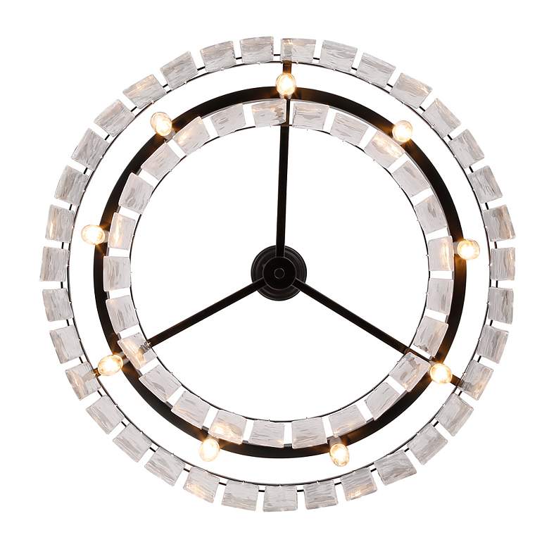 Image 5 Ciara 27" Wide Chandelier in Matte Black with Hammered Water Glass more views