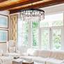 7_Ciara 27" Wide Chandelier in Matte Black with Hammered Water Glass more views