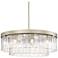 Ciara 27" Wide Chandelier in White Gold with Hammered Water Glass