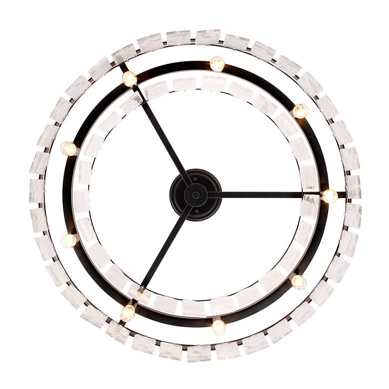 Image 4 Ciara 27" Wide Semi-Flush in Matte Black with Hammered Water Glass more views