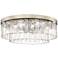 Ciara 27" Wide Semi-Flush in White Gold with Hammered Water Glass