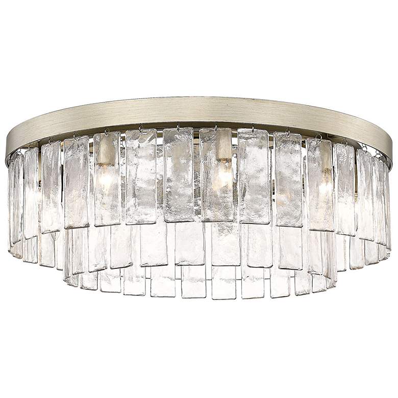 Image 2 Ciara 27" Wide White Gold and Glass 9-Light Ceiling Light