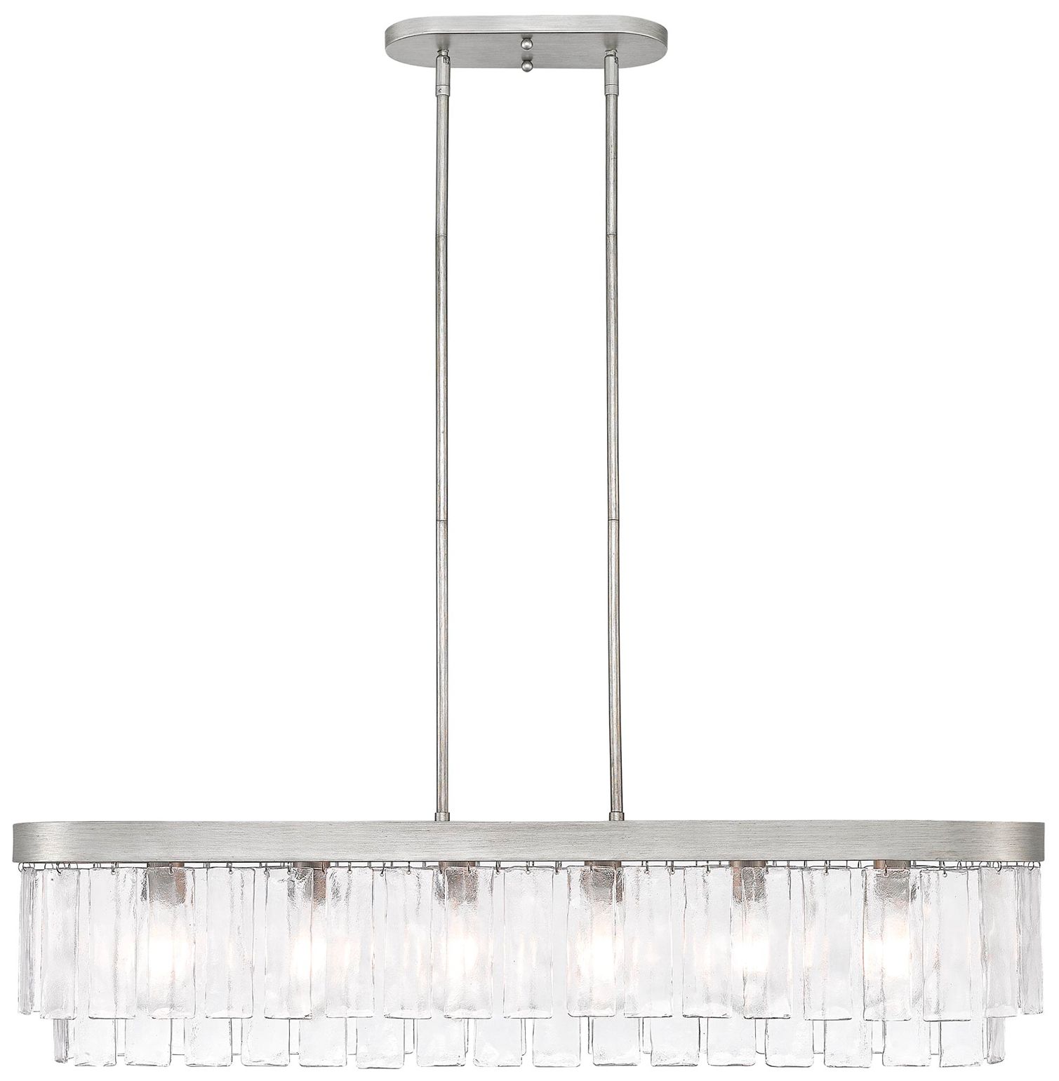 Ciara 42" Wide Peruvian Silver 6-Light Linear Pendant