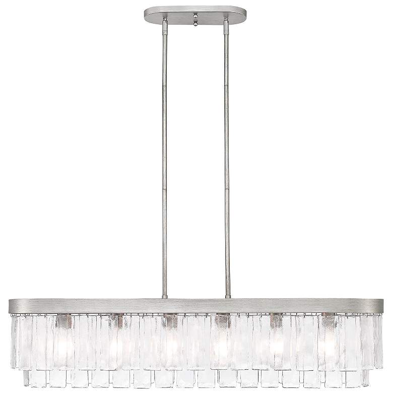 Image 1 Ciara 42" Wide Peruvian Silver 6-Light Linear Pendant