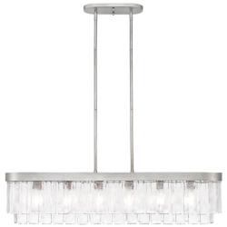 Ciara 42" Wide Peruvian Silver 6-Light Linear Pendant