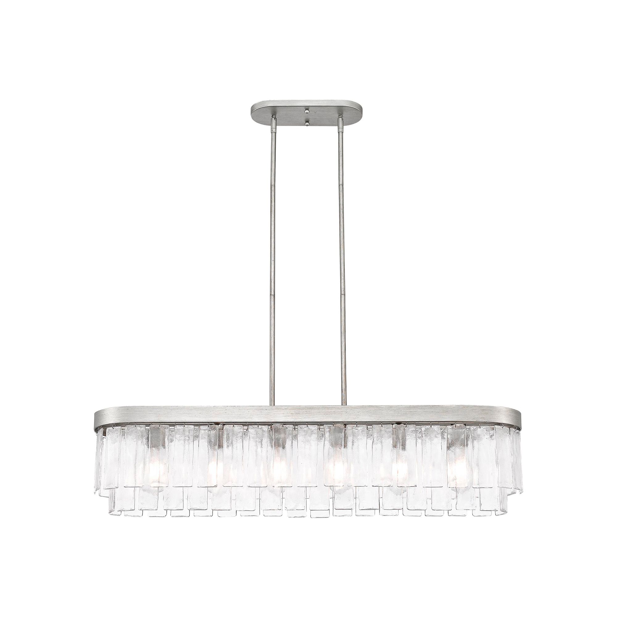 Image 2 Ciara 42" Wide Peruvian Silver 6-Light Linear Pendant more views