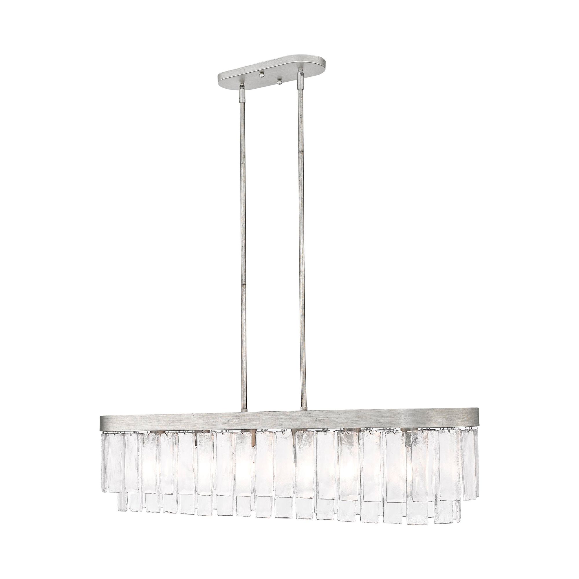 Image 3 Ciara 42" Wide Peruvian Silver 6-Light Linear Pendant more views