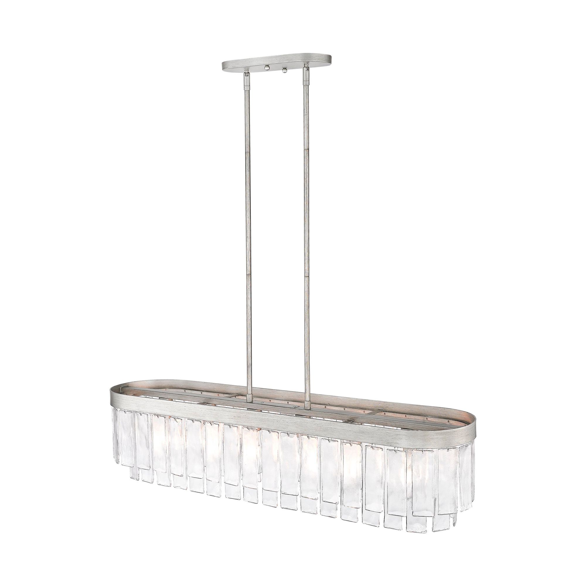 Ciara 42" Wide Peruvian Silver 6-Light Linear Pendant