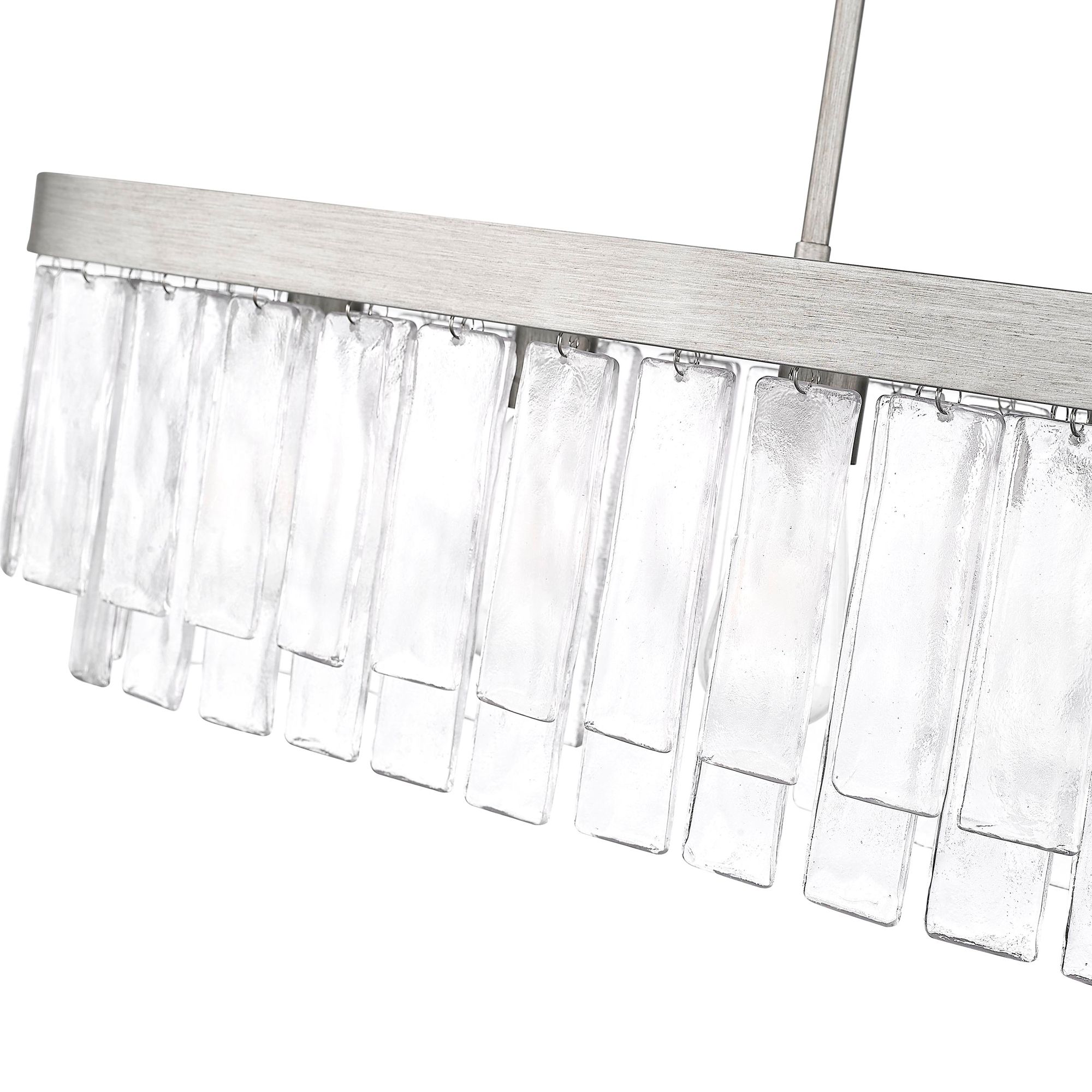 Ciara 42" Wide Peruvian Silver 6-Light Linear Pendant