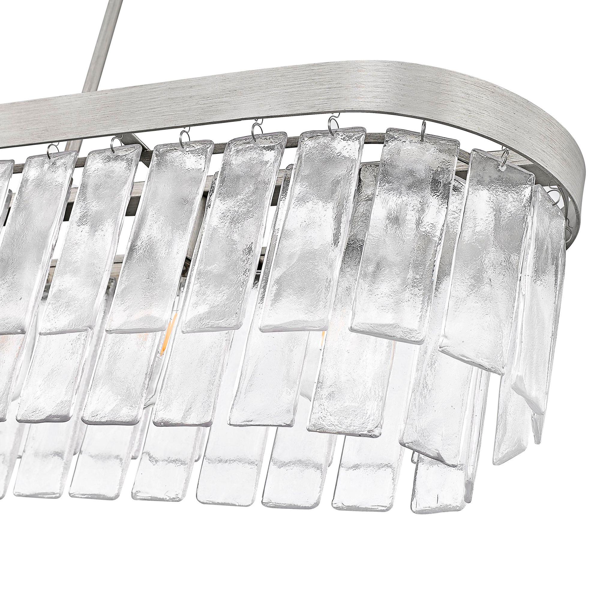 Ciara 42" Wide Peruvian Silver 6-Light Linear Pendant