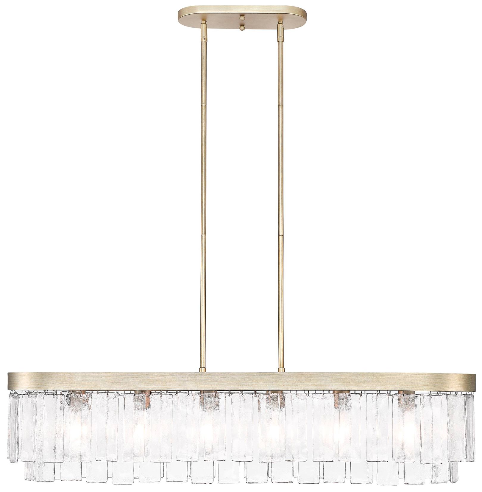 Ciara 42" Wide White Gold 6-Light Linear Pendant