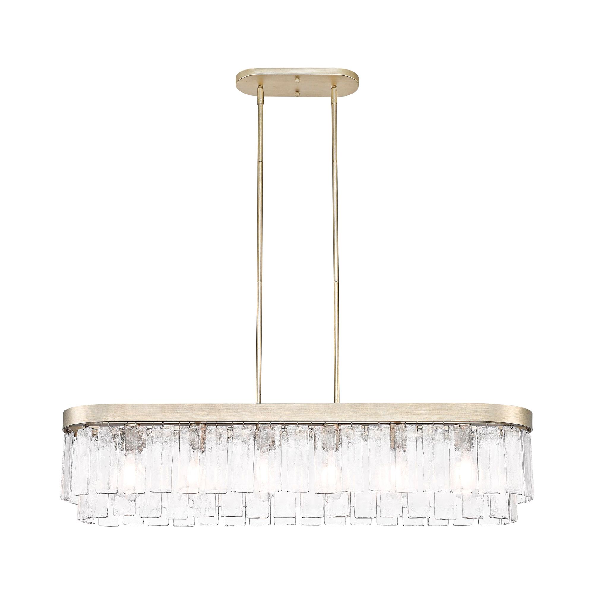 Image 2 Ciara 42" Wide White Gold 6-Light Linear Pendant more views