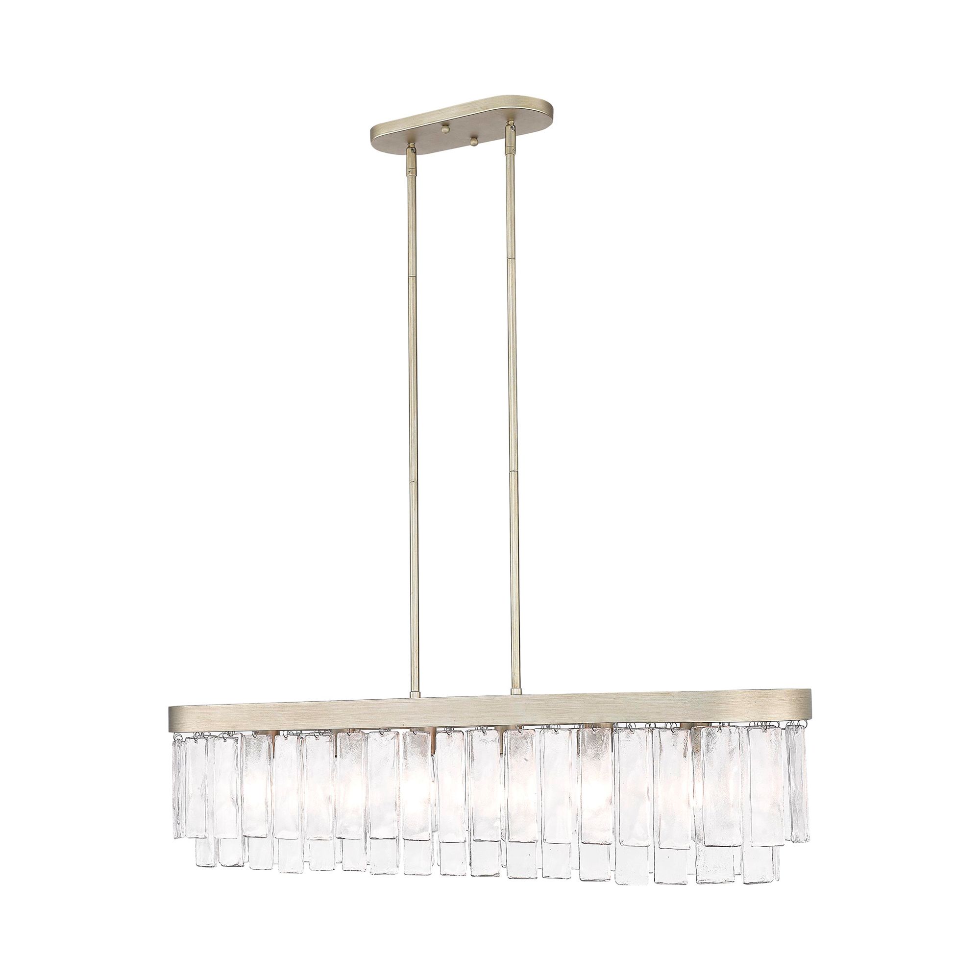 Image 3 Ciara 42" Wide White Gold 6-Light Linear Pendant more views