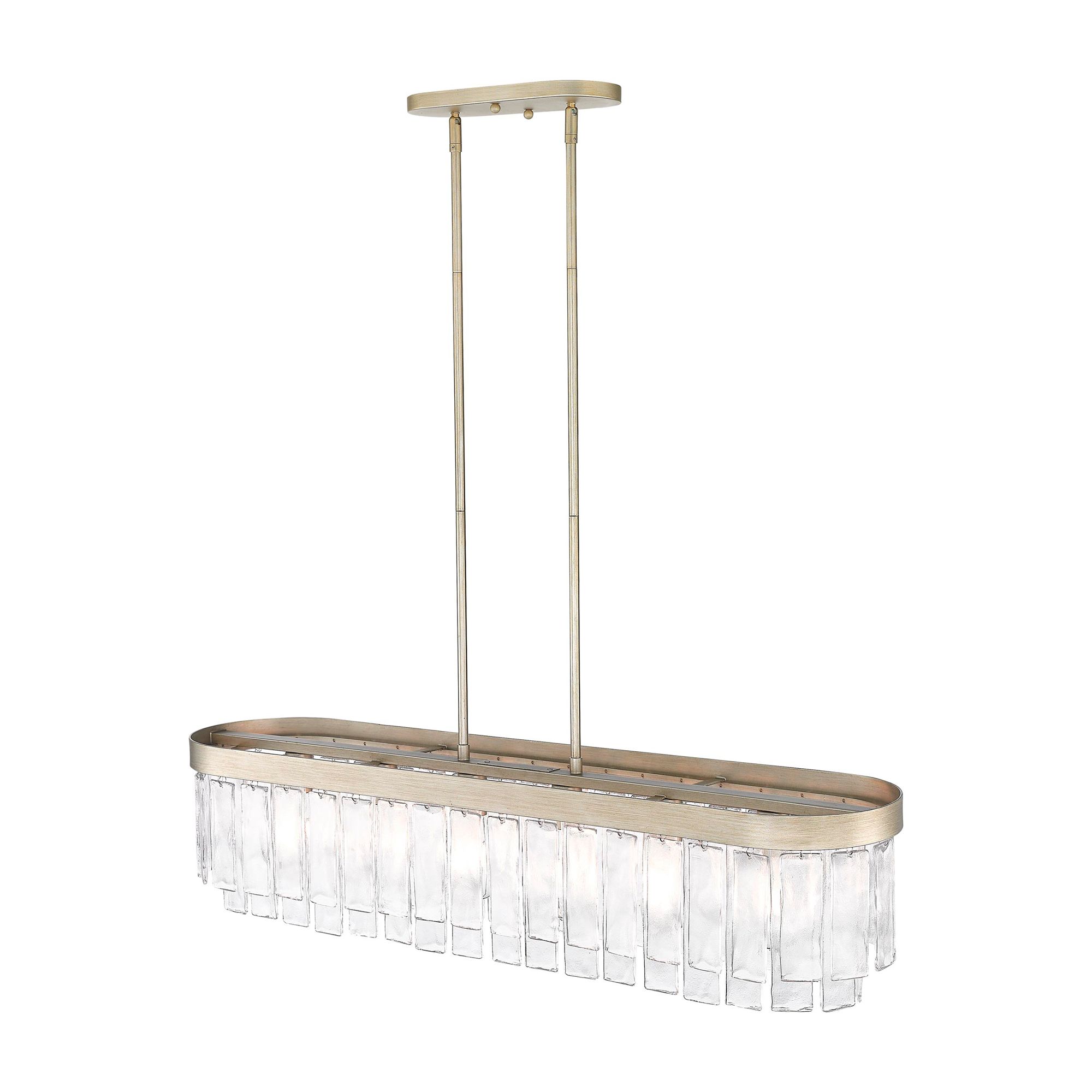 Ciara 42" Wide White Gold 6-Light Linear Pendant