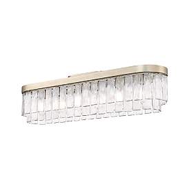 Image5 of Ciara 6-Light Flush Mount in White Gold with Hammered Water Glass more views