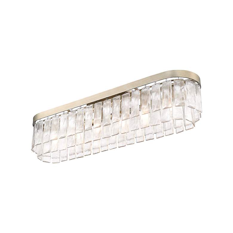 Image 6 Ciara 6-Light Flush Mount in White Gold with Hammered Water Glass more views