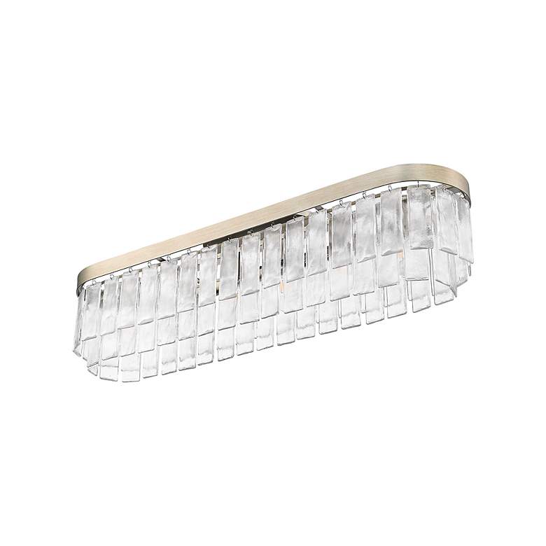 Image 7 Ciara 6-Light Flush Mount in White Gold with Hammered Water Glass more views