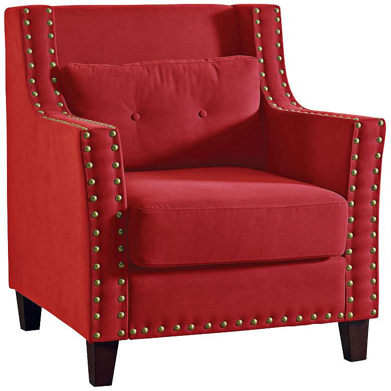 Image 1 Ciara Red Linen Armchair