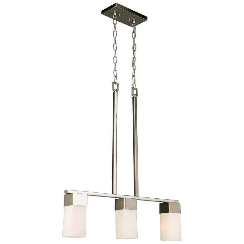Image 1 Ciara Springs - 3-Light Pendant - Brushed Nickel - Frosted Glass