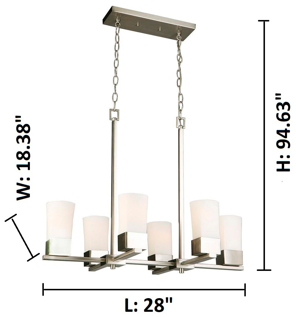 Image 3 Ciara Springs - 6-Light Pendant - Brushed Nickel - Frosted Glass more views