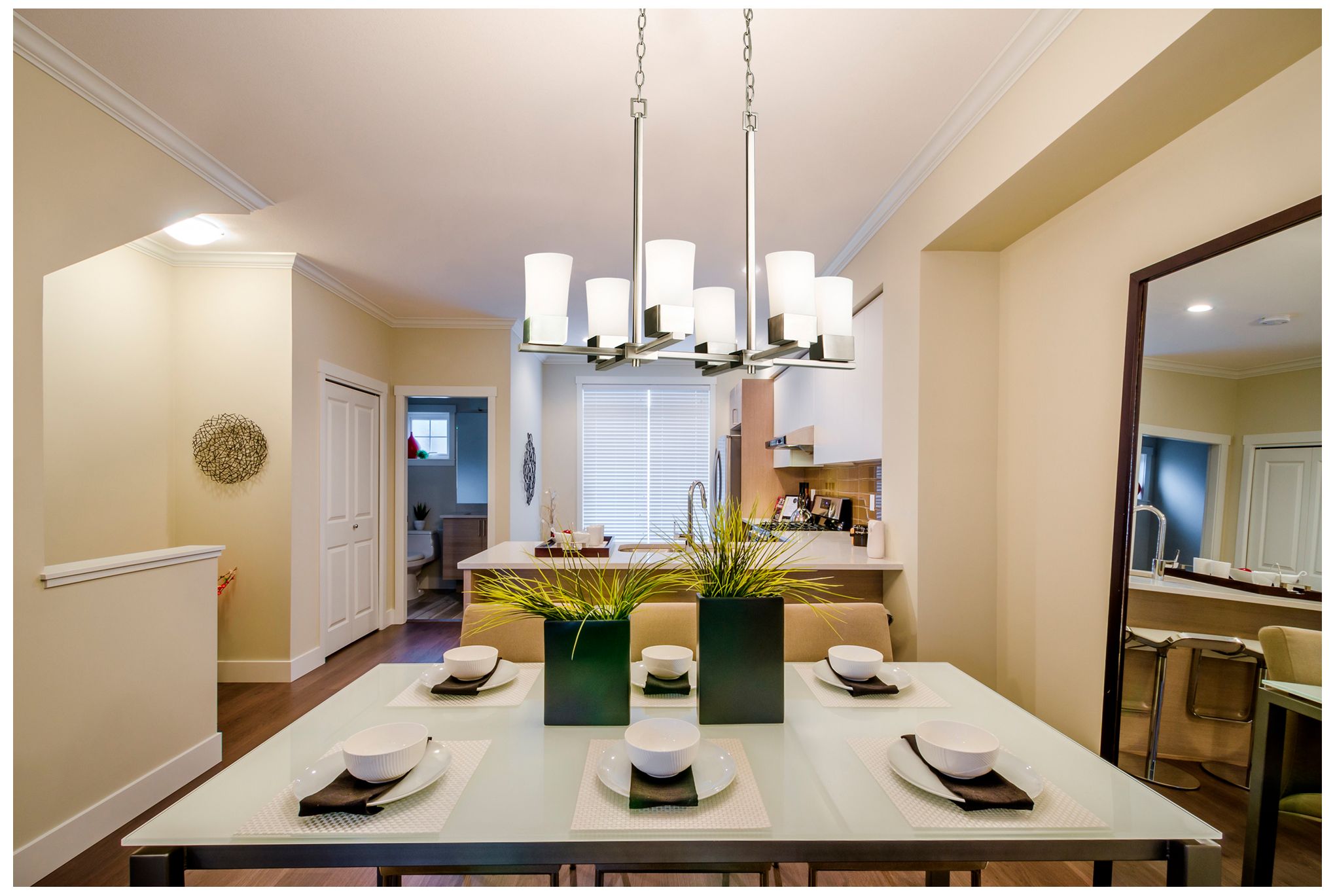 Image 4 Ciara Springs - 6-Light Pendant - Brushed Nickel - Frosted Glass more views